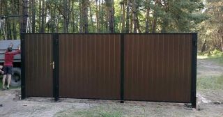 Купить распашные ворота из профнастила Петрозаводск, цена от 2771 руб.